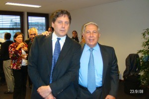 Myself and Dr. Yusuf Hamied, the CEO of CIPLA, September 2008,  Geneva at DNDi offices.